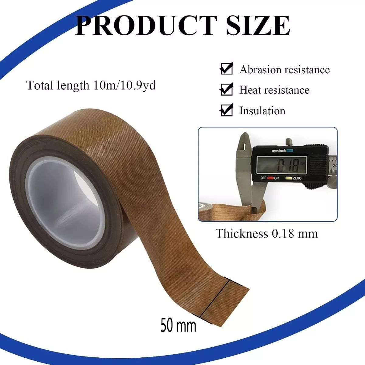 KUANGYE - Teflón Rollo 50mm X 10 Mtrs Para Selladoras