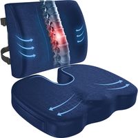 Cojin Lumbar Y Asiento Para Coxis y Ciatica Lumbar-Azul