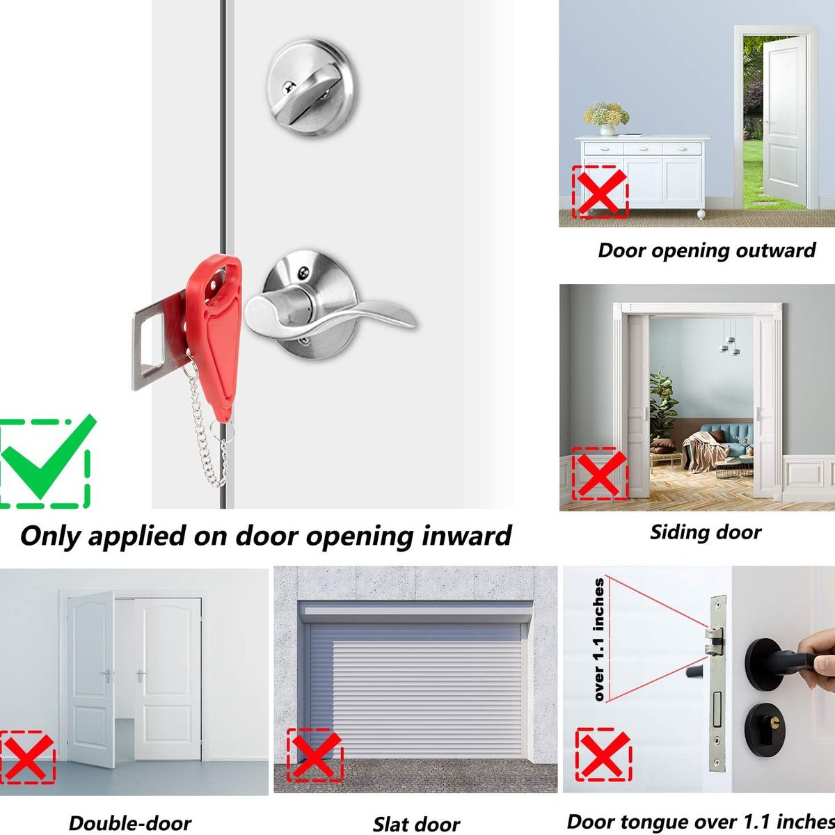 KUANGYE - Cerradura De Puerta De Hotel Portátil Antirrobo De Viaje