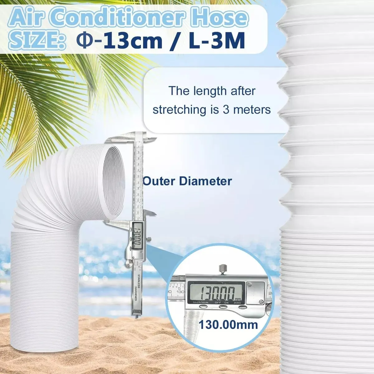 KUANGYE - Tubo O Manga Aire Acondicionado 3Mts13Cm Diámetro