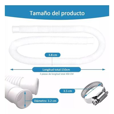 Imagen 2 del producto Manguera Filtro Piscina Intex Bestway Universal 150cm