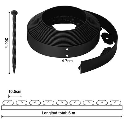 Imagen 2 del producto Separador Jardín Limitador De Césped Burlete 5cm X 6m
