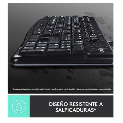 Imagen 2 del producto Combo Teclado Alambrico + Mouse Mk120 Antiderrame USB-A