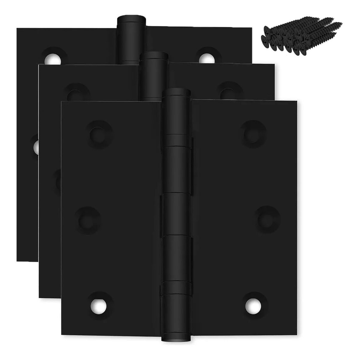 KUANGYE - 3 Bisagras Negras 35x35 Con Rodamientos Premium