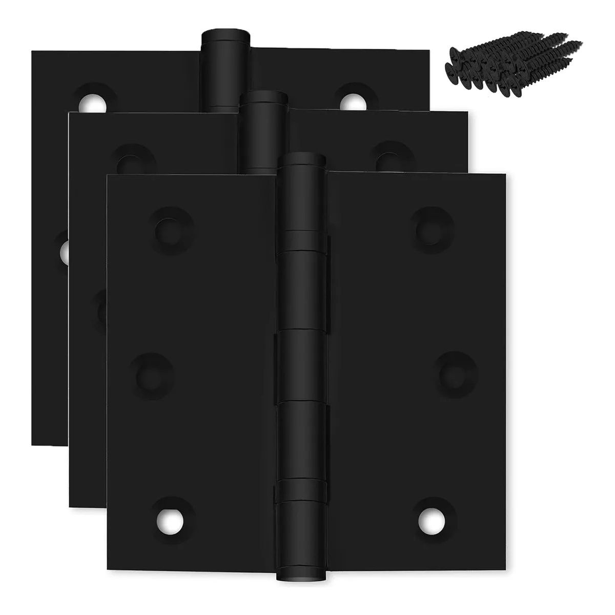 KUANGYE - 3 Bisagras Negras 35x35 Con Rodamientos Premium