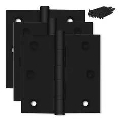 KUANGYE - 3 Bisagras Negras 35x35 Con Rodamientos Premium