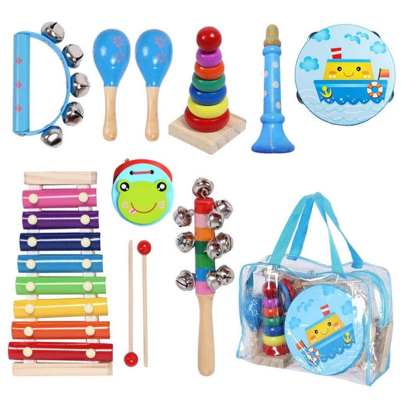 GENERAC - Instrumentos Musicales Percusión De Madera Para Niños 12pcs