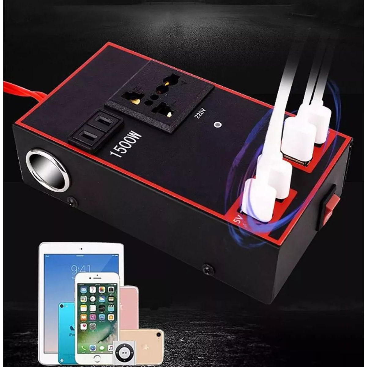 KUANGYE - Inversor De Voltaje Auto Convertidor Corriente 12v 220v 15k