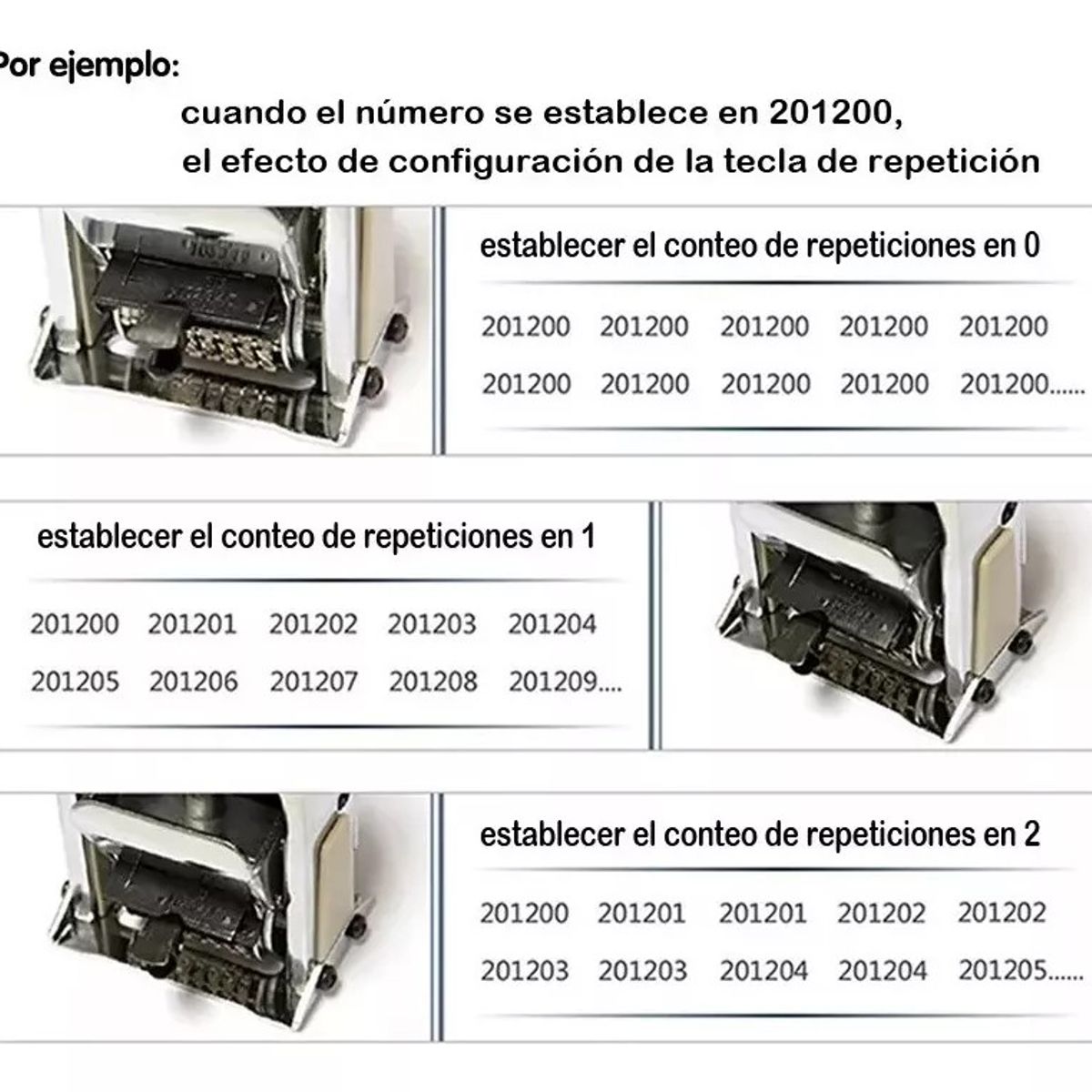 KUANGYE - Timbre Foliador Foleador Numerador Automático De 6 Digitos