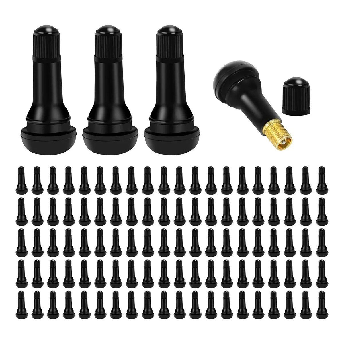KUANGYE - Paquete De 100 Valvulas Para Neumaticos Tr413 Tubulares