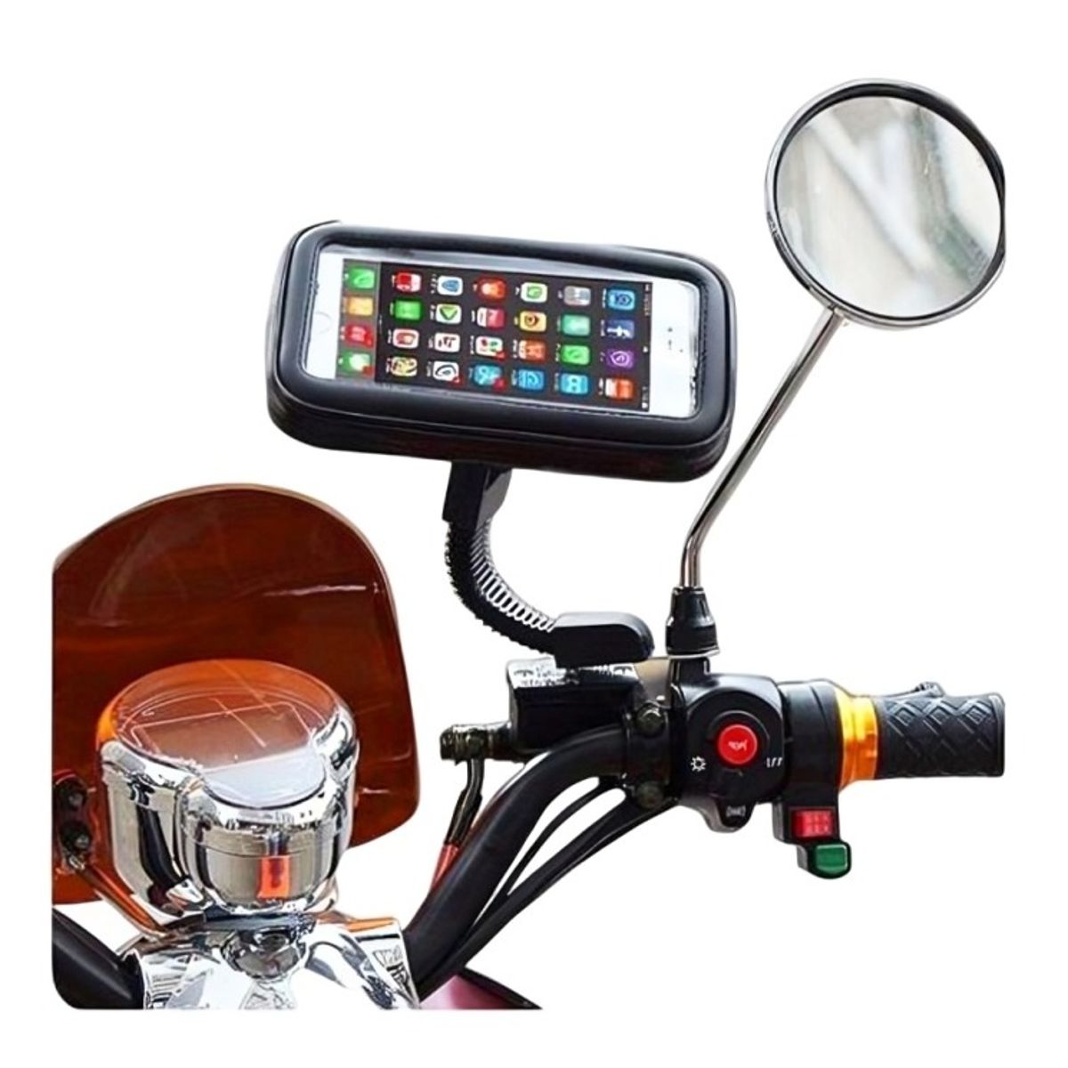 OEM - PORTA IPOD IMPERMEABLES TOUCH CON BRAZO PARA MOTO HASTA 55