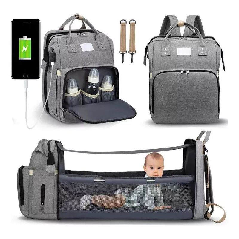SHOP EHOME BAG - Mochila 3 En 1 Pañalera, Cuna, Mudador Portátil.