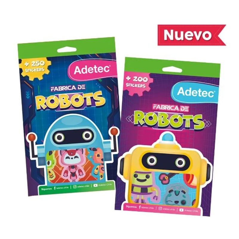 ADETEC - Block de stickers fabrica de robots + 200 STICKERS