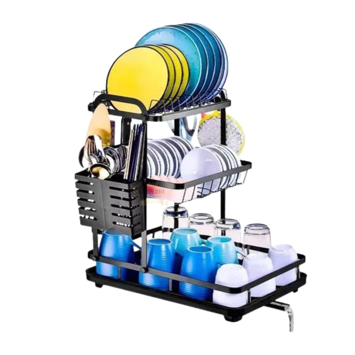 GENERICO - Secador Escurridor Loza Platos 3 Niveles Cocina Secaplatos