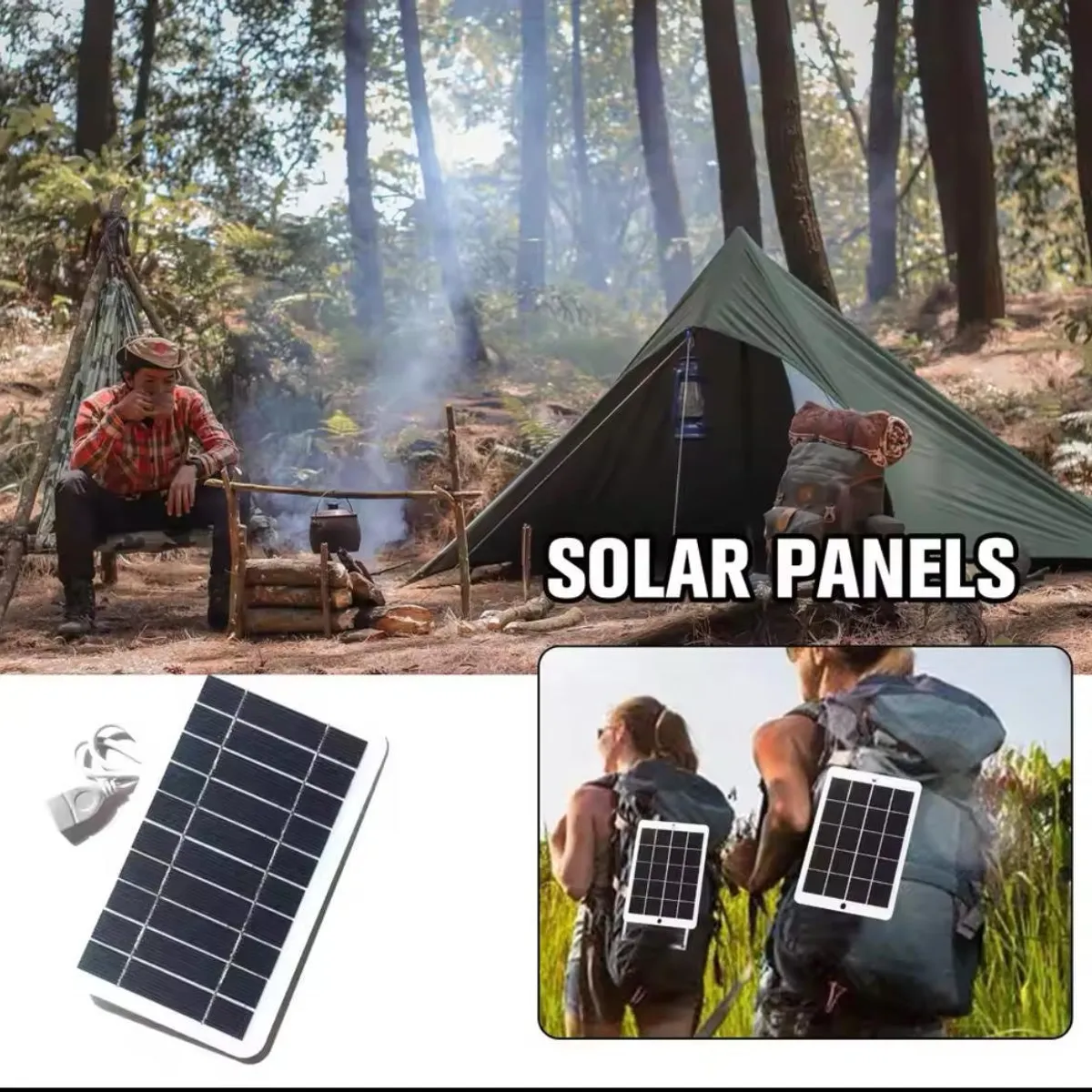 GENERICO - Cargador de Panel Solar de 5V y 400MA salida USB