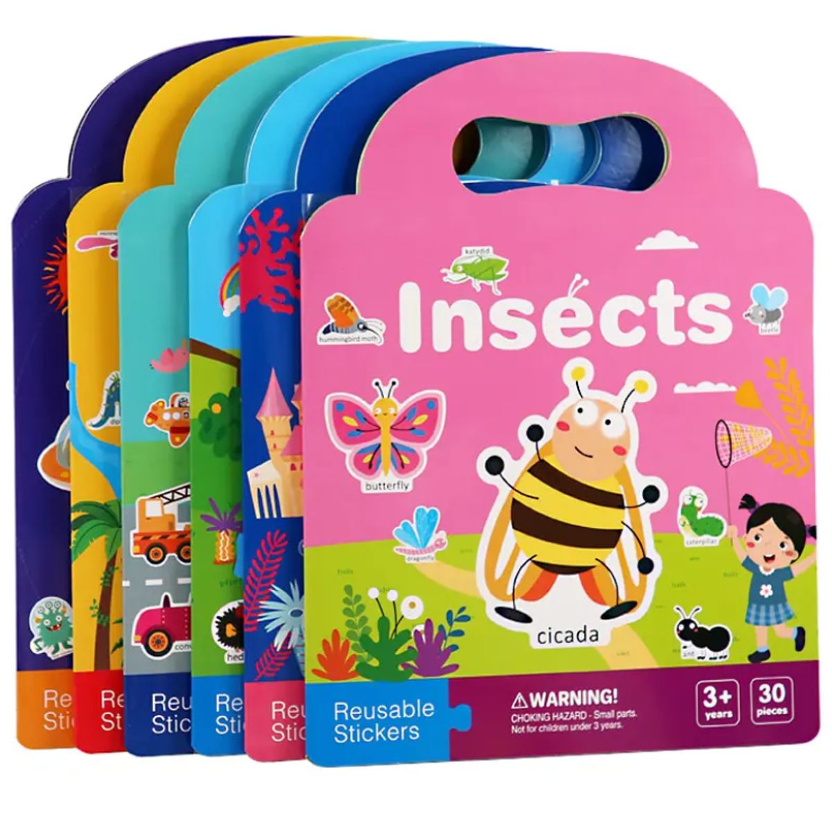 GENERICO - Set de 6 libros de stickers reutilizables