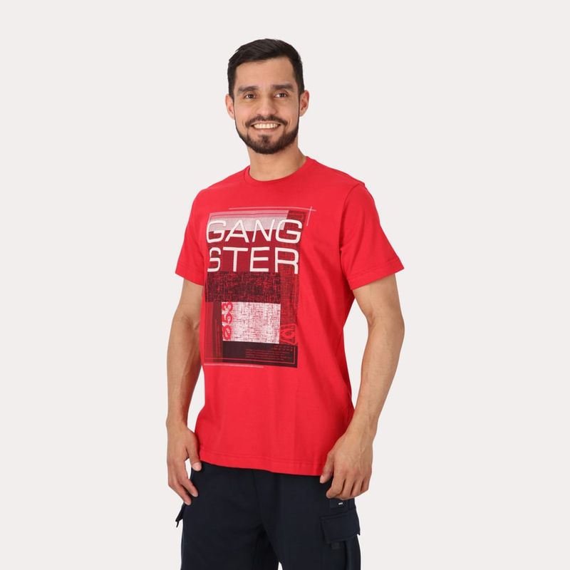 GANGSTER - Polera Mc Básica Art Rojo Gangster
