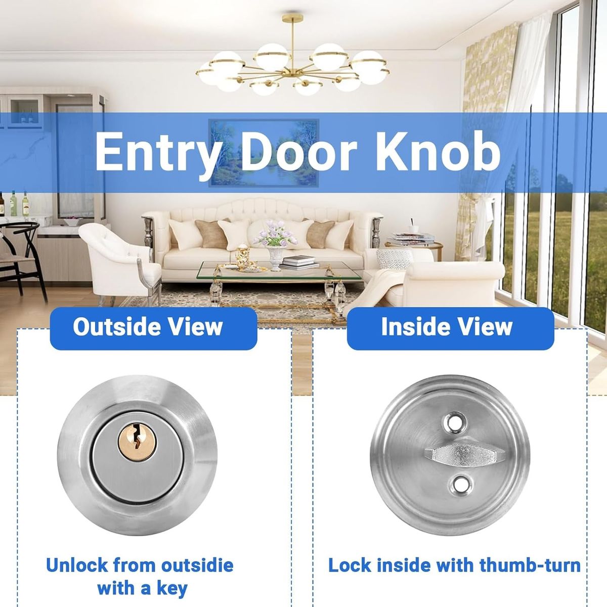 GENERICO - Cerrojo De Seguridad Puertasllave Tipo Mariposa 35mm50mm