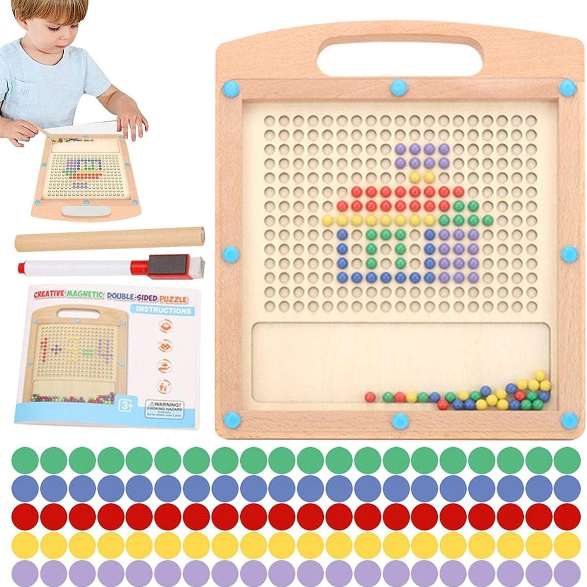 GENERICO - Pizarra magnética 2 en 1 juguete didáctico