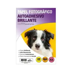 ADETEC - Papel fotografico inkjet A4 autoadhesivo brillante 180gr
