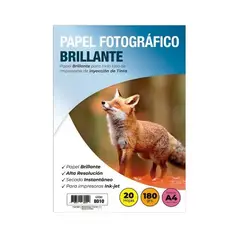 ADETEC - Papel fotografico a4 brillante 180gr 20HOJAS