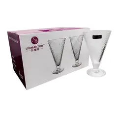 GENERICO - Set 6 Copas de Helado de Vidrio Tallado de 300 ml