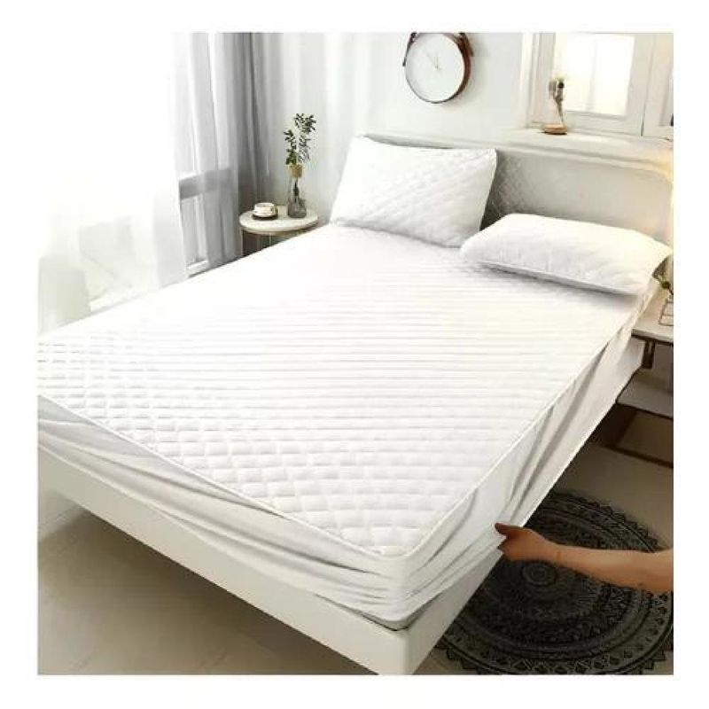 GENERICO - Cubrecolchon Impermeable 1.5 + Funda Impermeable Color Blanco