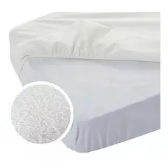 GENERICO - Cubre colchón impermeable 1 plaza, 190x90+25 cm, color blanco