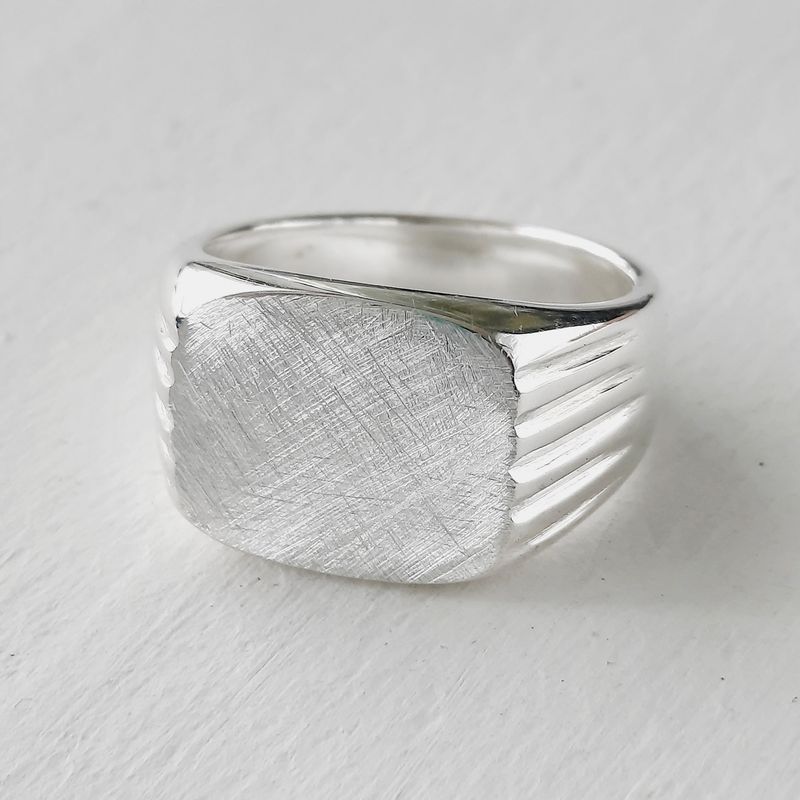 GENERICO - Anillo sello de plata para hombre