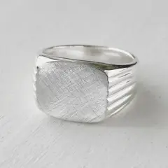 GENERICO - Anillo sello de plata para hombre