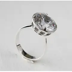 GENERICO - Anillo solitario de plata clásico