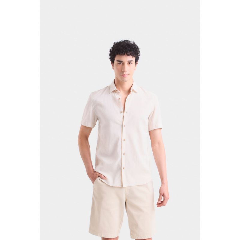 VELEZ - Vélez Camisa Semi Lino Caribe Para Hombre Manga Corta Arena