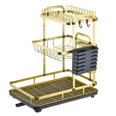 GENERICO - Secador Escurridor De Platos Loza Vajilla 3 Niveles Secaplato Cocina