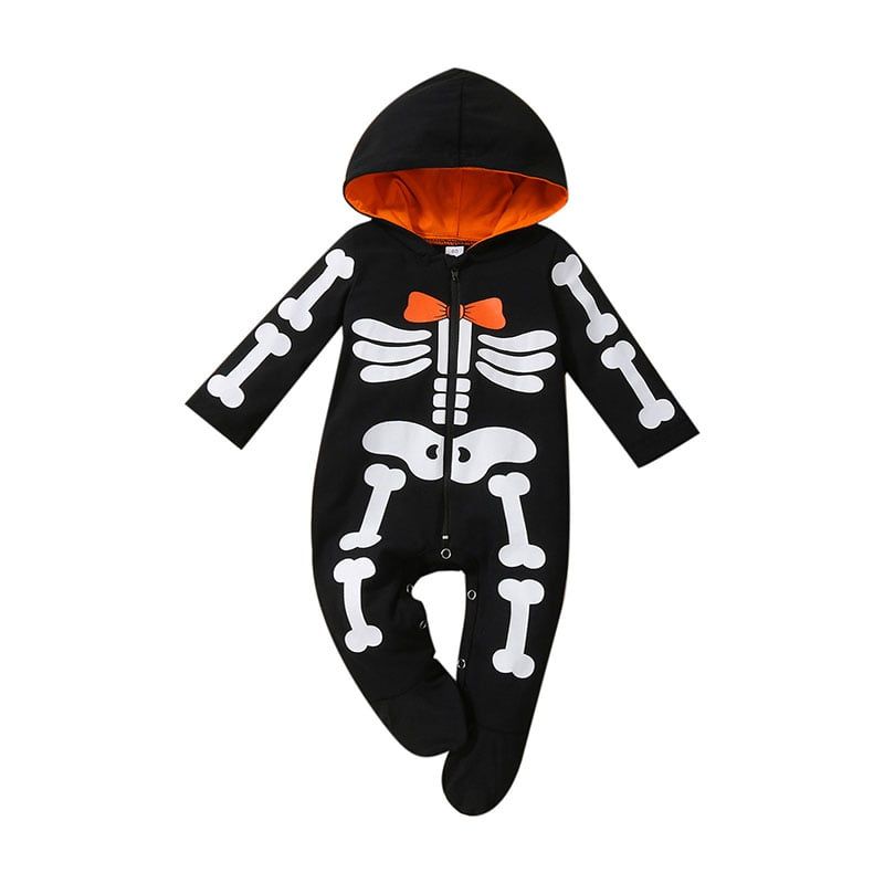 ANGO - Enterito HALLOWEEN BEBÉ Esqueleto Capucha Dulces