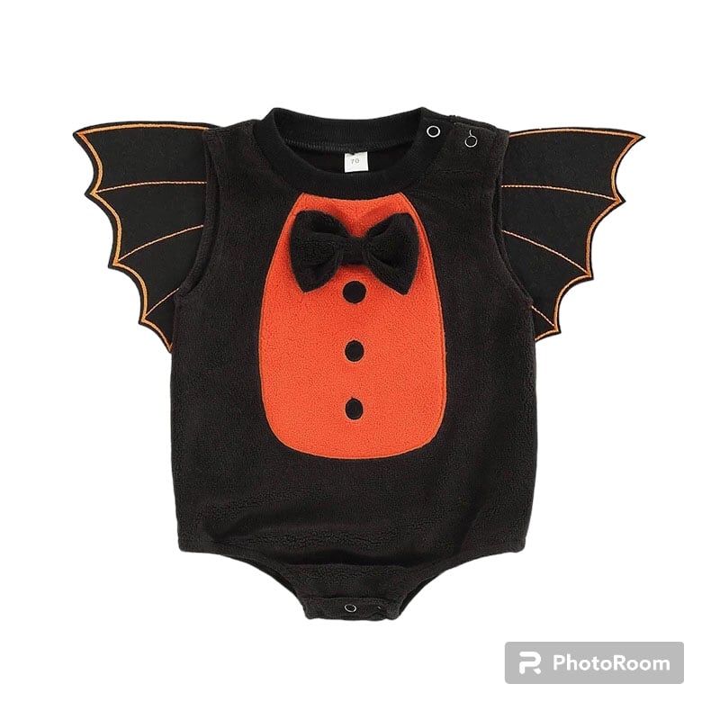 ANGO - Enterito HALLOWEEN BEBÉ Body POLAR Murcielago Negro