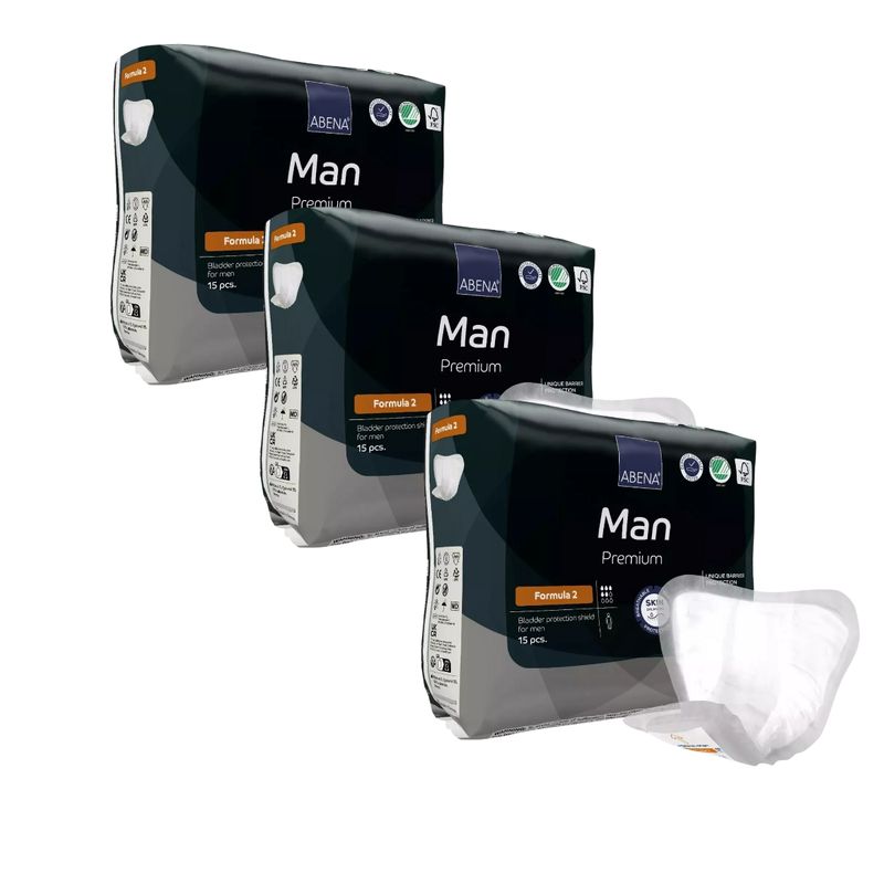 ABENA - Pack x3 Apósitos Masculino ABENA Man Formula 2 (Ex ABENA Man Formula 2 17163)
