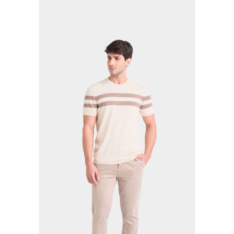 VELEZ - Vélez Polera Franjas 2 Tejida Para Hombre Manga Corta Arena