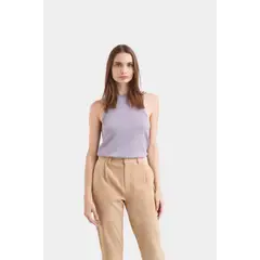 VELEZ - Vélez Top Tank Tejido Rectilíneo Para Mujer Manga Sisa Lila
