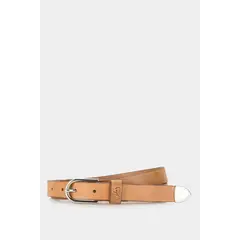 VELEZ - Vélez Cinturón Unifaz De Cuero Mujer Puntera Metálica Miel