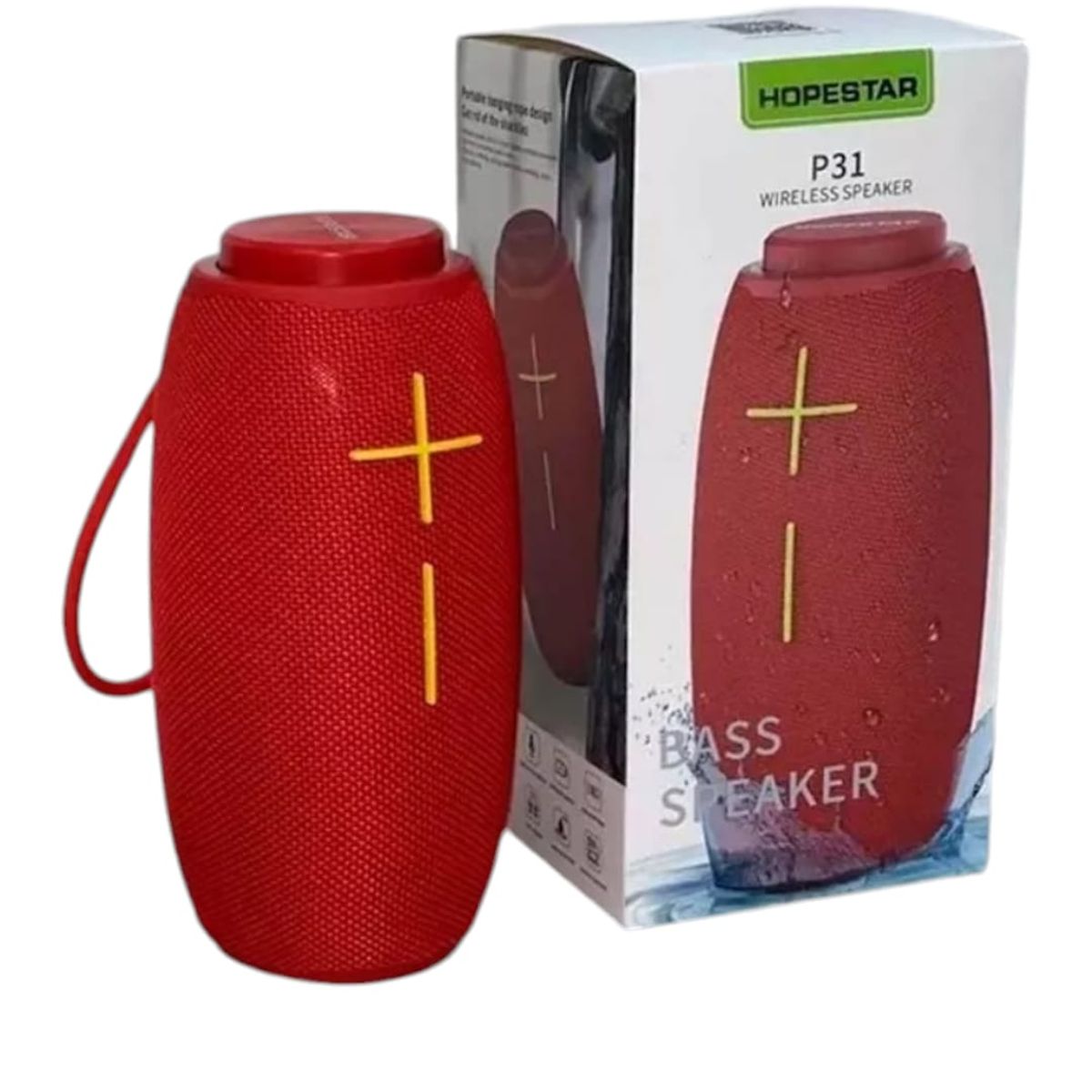 GENERICO - Parlante Bluetooth Para Pc Inalámbrico Ipx6 Rojo Hopestar P31