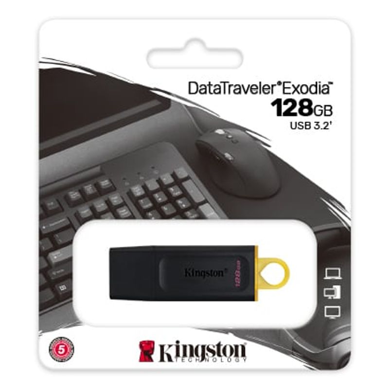 KINGSTON - Pendrive Kingston DataTraveler Exodia, 128 GB USB 3.2 Black/Yellow