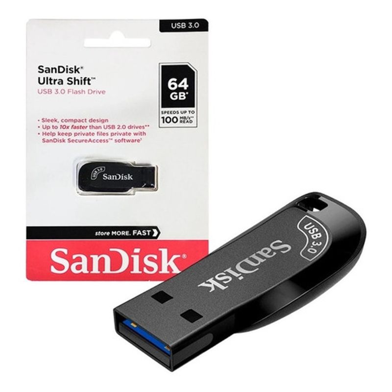 SANDISK - Pendrive USB-A  64 GB SanDisk Ultra Shift 100MBS