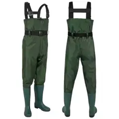 GENERICO - Traje Pesca Wader Impermeable Pvc Pecho Con Botas, Talla 43