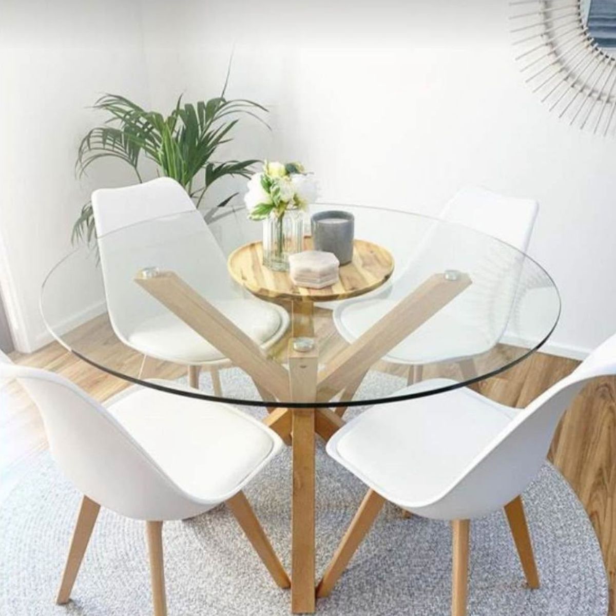 GENERICO - comedor circular 100cm mas 4 sillas tulip