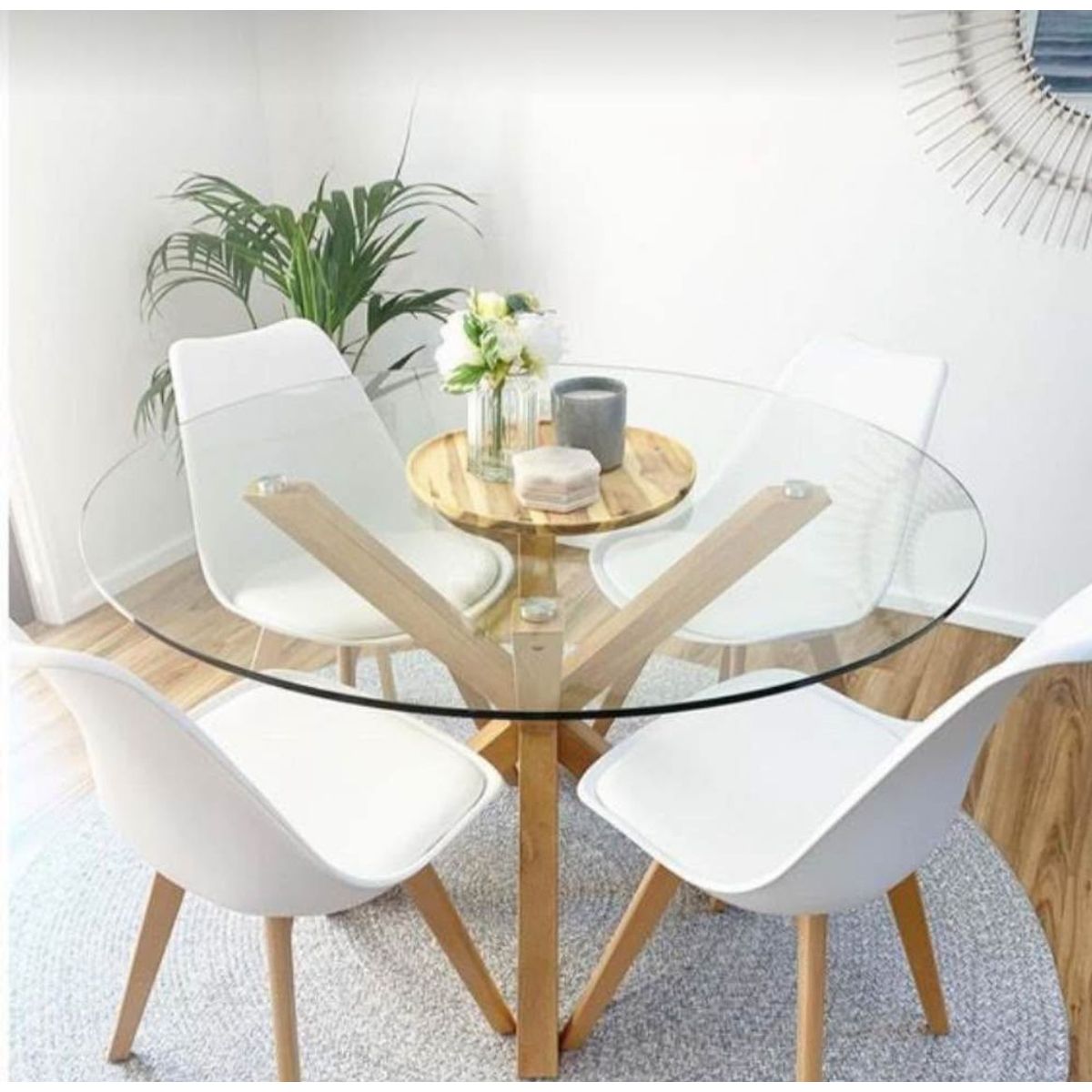 GENERICO - comedor circular 100cm mas 4 sillas tulip