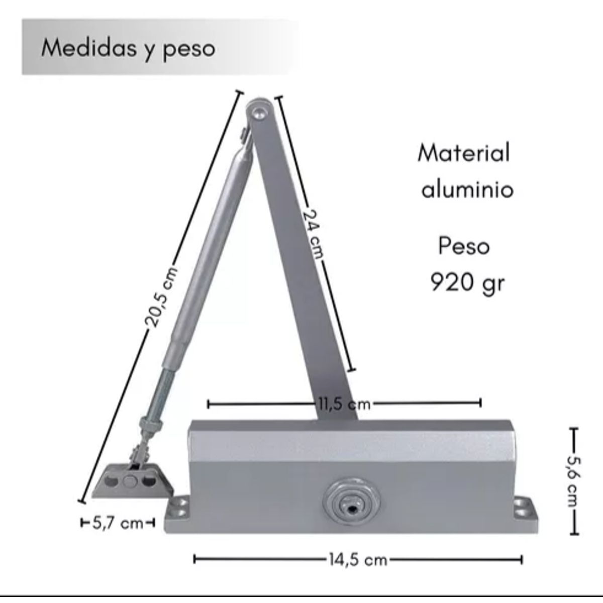 GENERICO - Brazos Hidráulicos Puerta Cierra Puerta 15-45kg