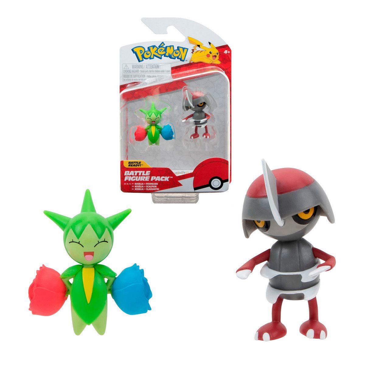 GENERICO - Figuras Pokemon Roselia + Rawniard