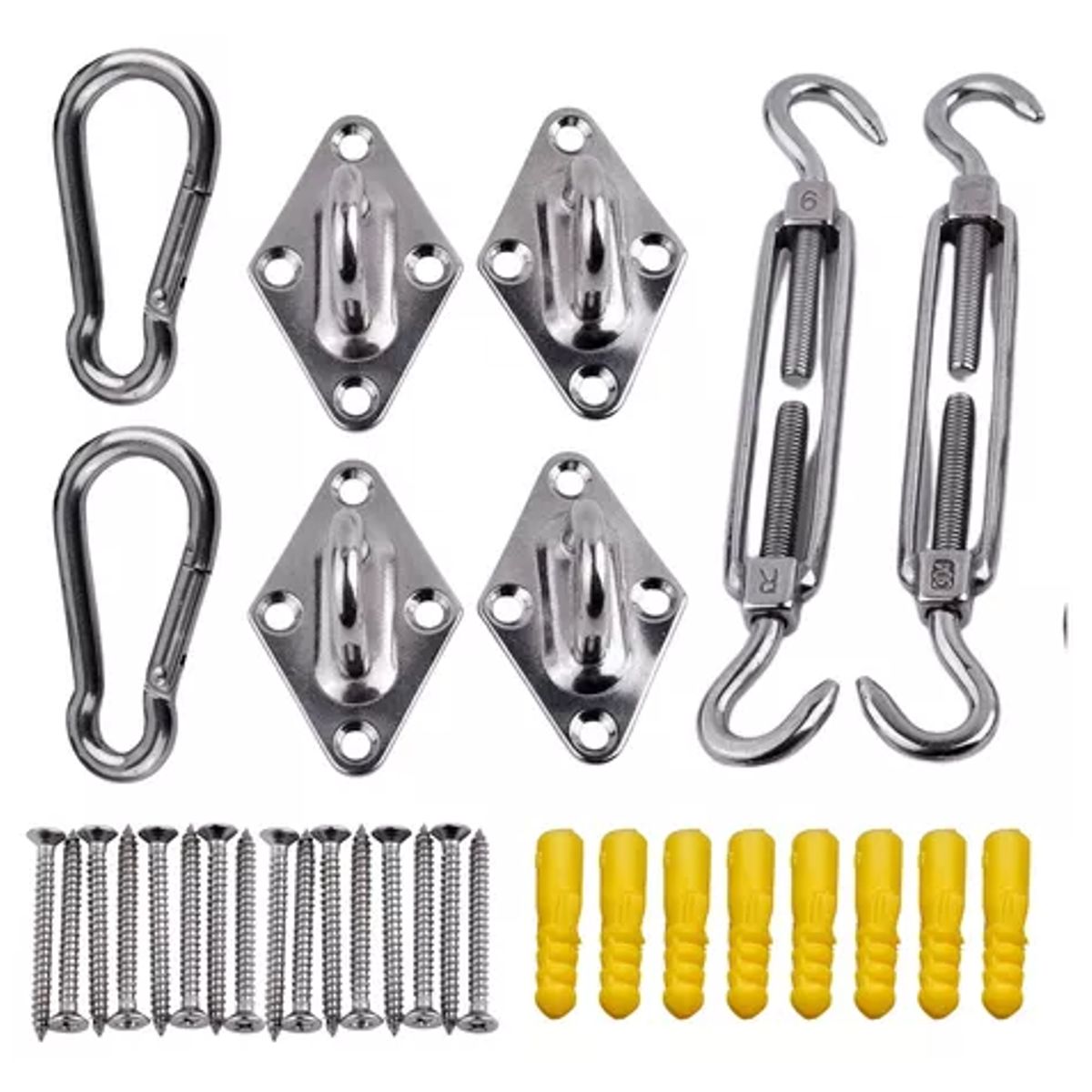 GENERICO - Kit De Instalacion Toldo Vela Gancho Soporte Anclaje 40pz