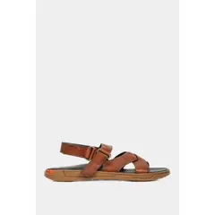 VELEZ - Vélez Sandalia Plana Monet De Cuero Para Hombre Cruzada Miel