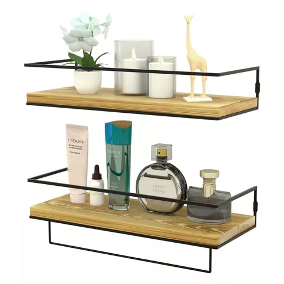 GENERICO - Kit 2 Repisas Flotantes De Madera Multipropósito